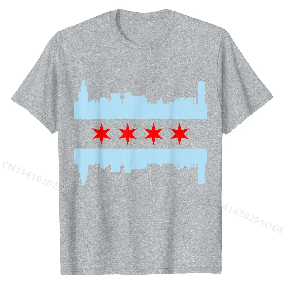 Футболка Мужская/Женская хлопковая с рисунком флага Чикаго