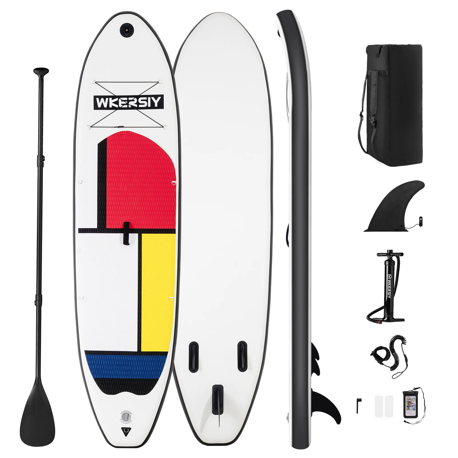 

Inflatable Stand Up Paddle Board Non-Slip SUP for All Skill Levels Surf Board with Air Pump Carry Bag Leash Standing Boat