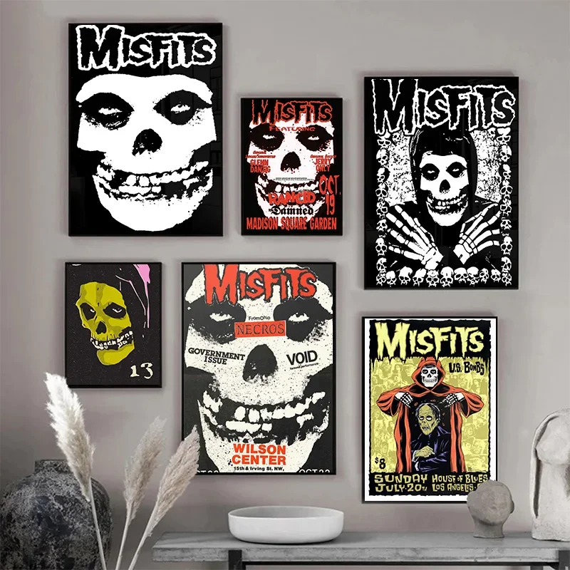 Винтажная музыкальная тема в стиле панк Misfits холст художественная живопись