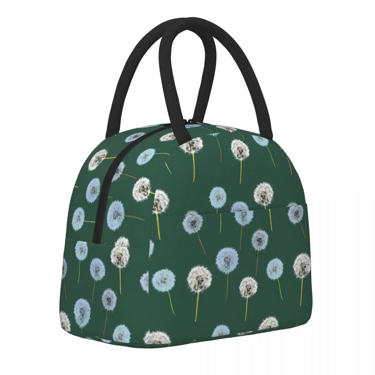 

Dandelion Lunch Bag White Green School Lunch Box For Women Vintage Graphic Thermal Tote Handbags Oxford Cooler Bag