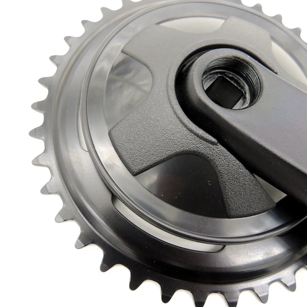 

165mm Crankset 38T Aluminum Alloy Bicycle Black Chainset Components Cycling Folding Bike Square Hole High Quality