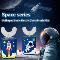 smart 360 degress u sonic electric toothbrush kids silicone automatic ultrasonic tooth brush children blue light teeth brush