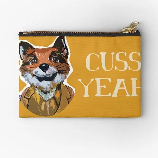 Cuss Yeah Mr Fox  Zipper Pouches Men Wallet Money Bag Panties Pure Small Cosmetic Key Packaging Coin Women Storage Socks Pocket