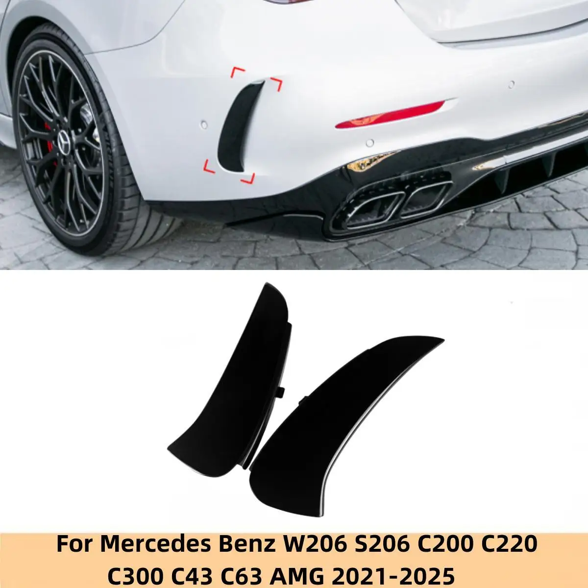 

Наклейка на бампер Mercedes Benz W206 S206 C200 C220 C300 C43 C63 AMG 2022 2023 2024 +