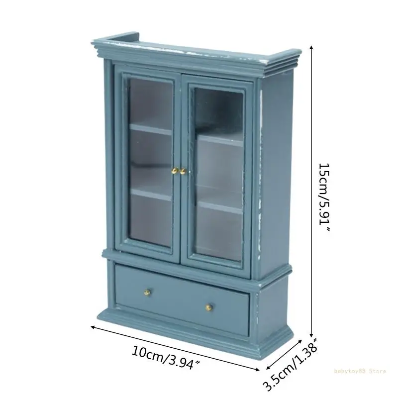 Y4UD для кукольного дома гостиной деревянный книжный шкаф книжная полка 1:12