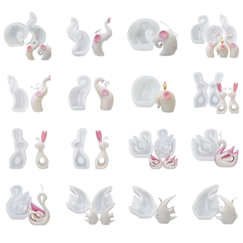 

E0BF Animal Series Epoxy Resin Mold Plaster Soap Silicone Mould