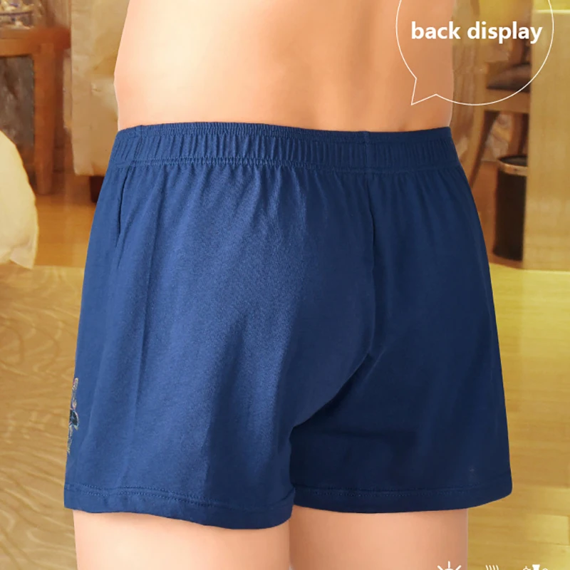 3PCS/Sets Mens Underwear Boxers Shorts Casual 100%Cotton Sleep Underpants Quality Loose Solid Color Homewear Arrow Panties