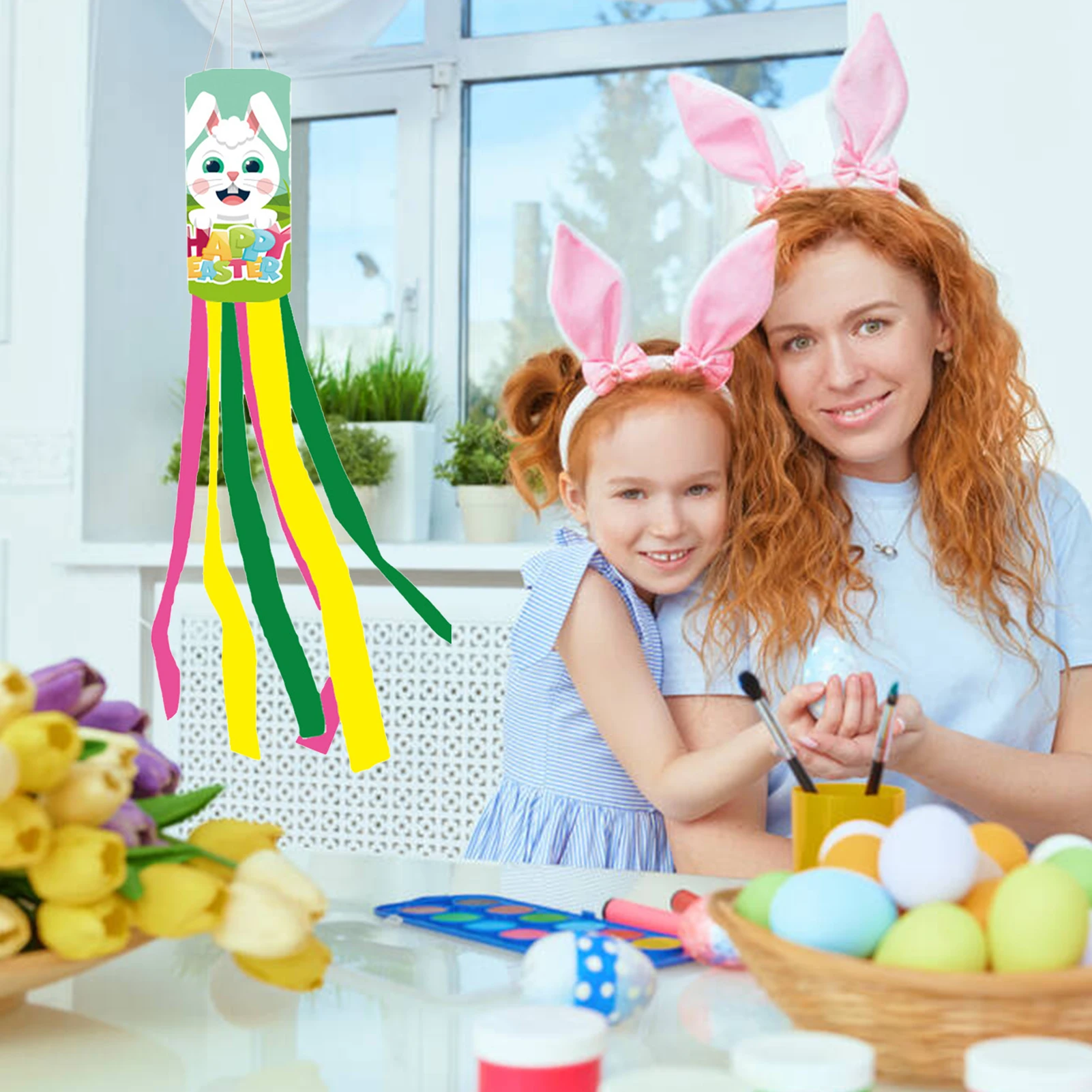 Пасхальный декоративный ветрозащитный мешок с кроликом и хвостом сумочка для