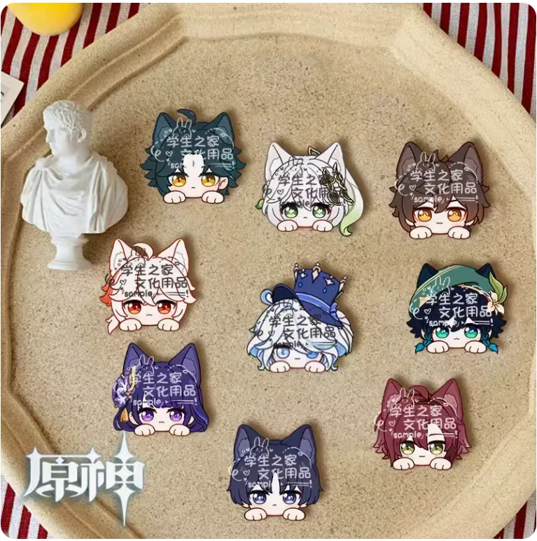 Коллекция 2024 года брошь в стиле аниме Genshin Impact Q великолепный подарок виде пяти