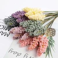 32cm artificial foam flowers mini lavender fake plants wedding party decoration wheat bouquet home office desk decor arrangement
