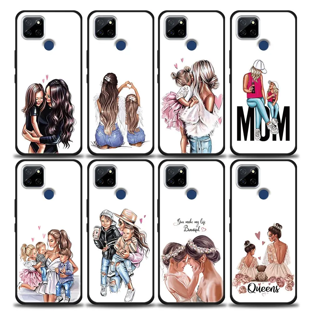 

Cute MaMa Of Girl Boy Mom Baby Phone Case For Oppo Realme C35 C20 C25 C21 C12 C11 C2 A53 A74 A16 A15 A9 A54 A95 A93 A31 A52 A5s