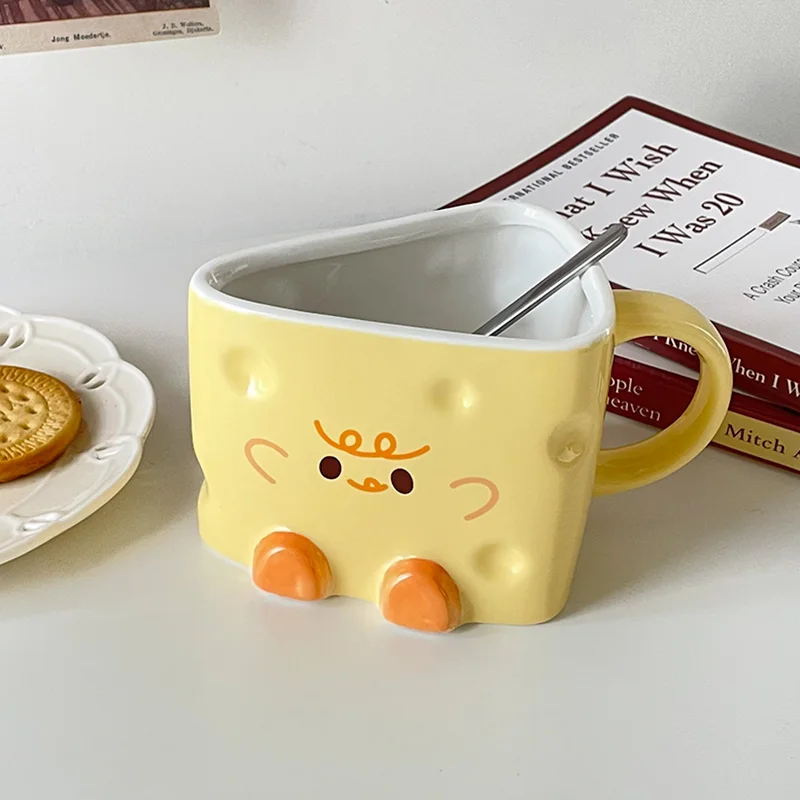 

Милая кружка в форме сыра с героями мультфильмов, чашка для послеобеденного чая, посуда для напитков, чашки и кружки, чайная посуда, рождеств...