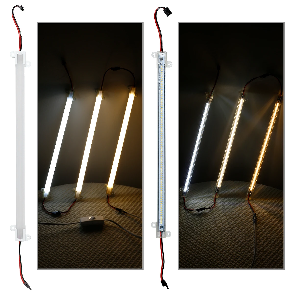 1x - 12x Led Светильные трубы штриховые лампы 30cm 40cm 50cm 1m 72led Белый Smd2835 220v Кухонные