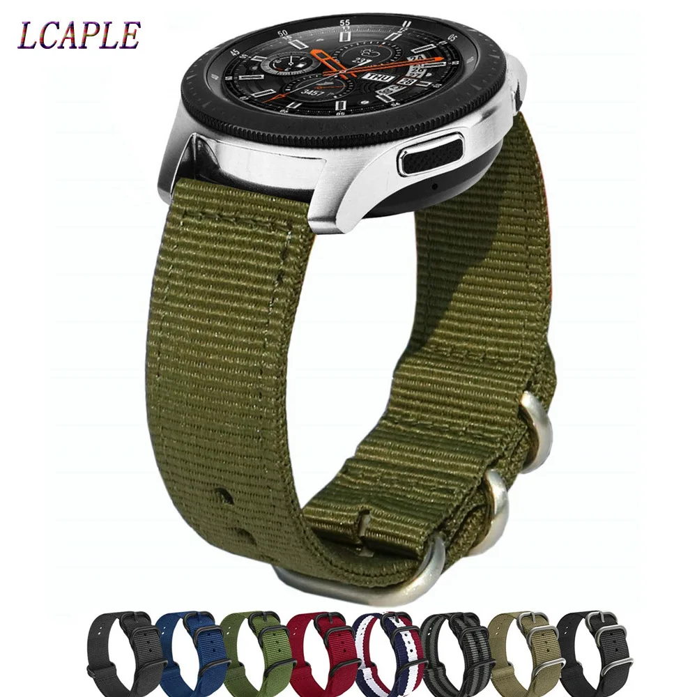 

Ремешок в стиле НАТО для Samsung Galaxy Watch 4/3/46 мм/42 мм/Active 2 Gear S3, нейлоновый браслет для Huawei watch GT 2 Amazfit Bip, 20/22 мм