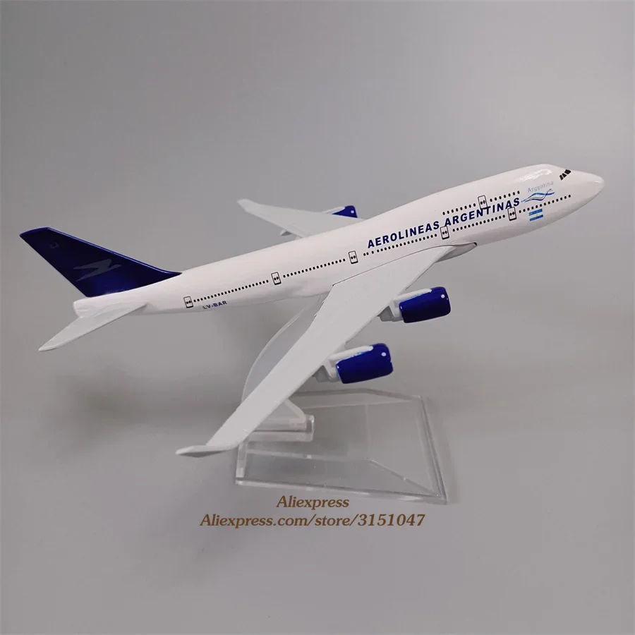 

16 см металлические самолеты из сплава Aerolineas Серебристые B747 авиакомпании модель самолета Боинг 747 дыхательные пути литой самолета Модель самолета подарки для детей