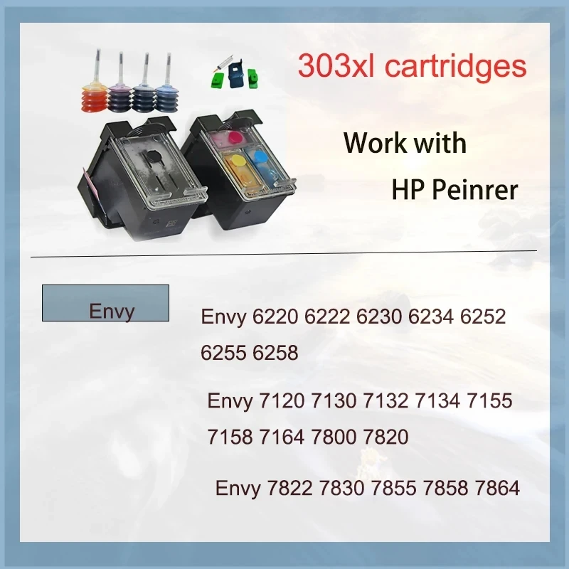 Сменный картридж 303XL для принтера HP 303 Envy Photo 6020 6030 6220 6230 7120 7132 7155 7158 7164 XL hp303