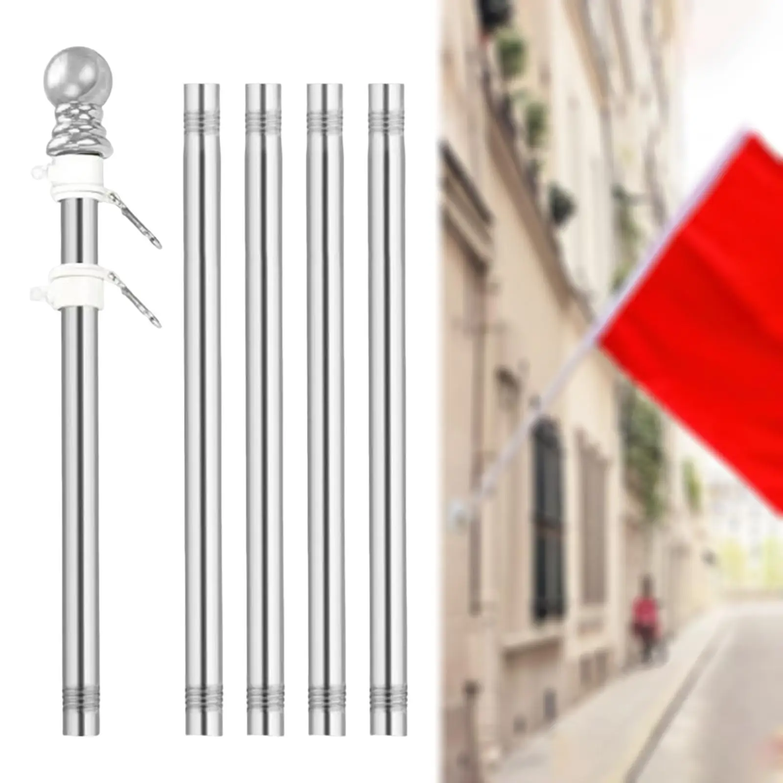 

5x Flagpole Flag Pole Garden Flag Pole Residential Commercial Flag Pole