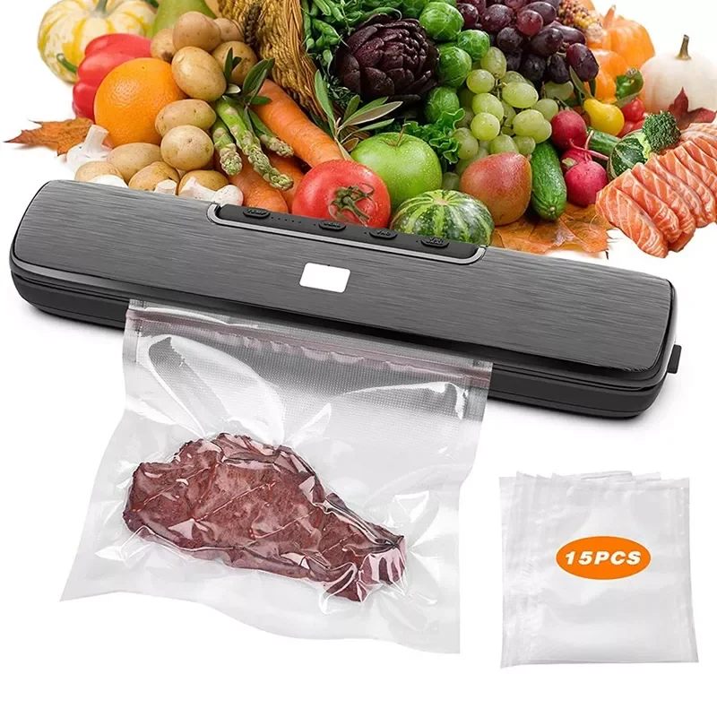 Food Sealer Automatic Sealing Machine One-Contact Sealing/Vacuum for Dry & Wet Food Fresh Preservation
