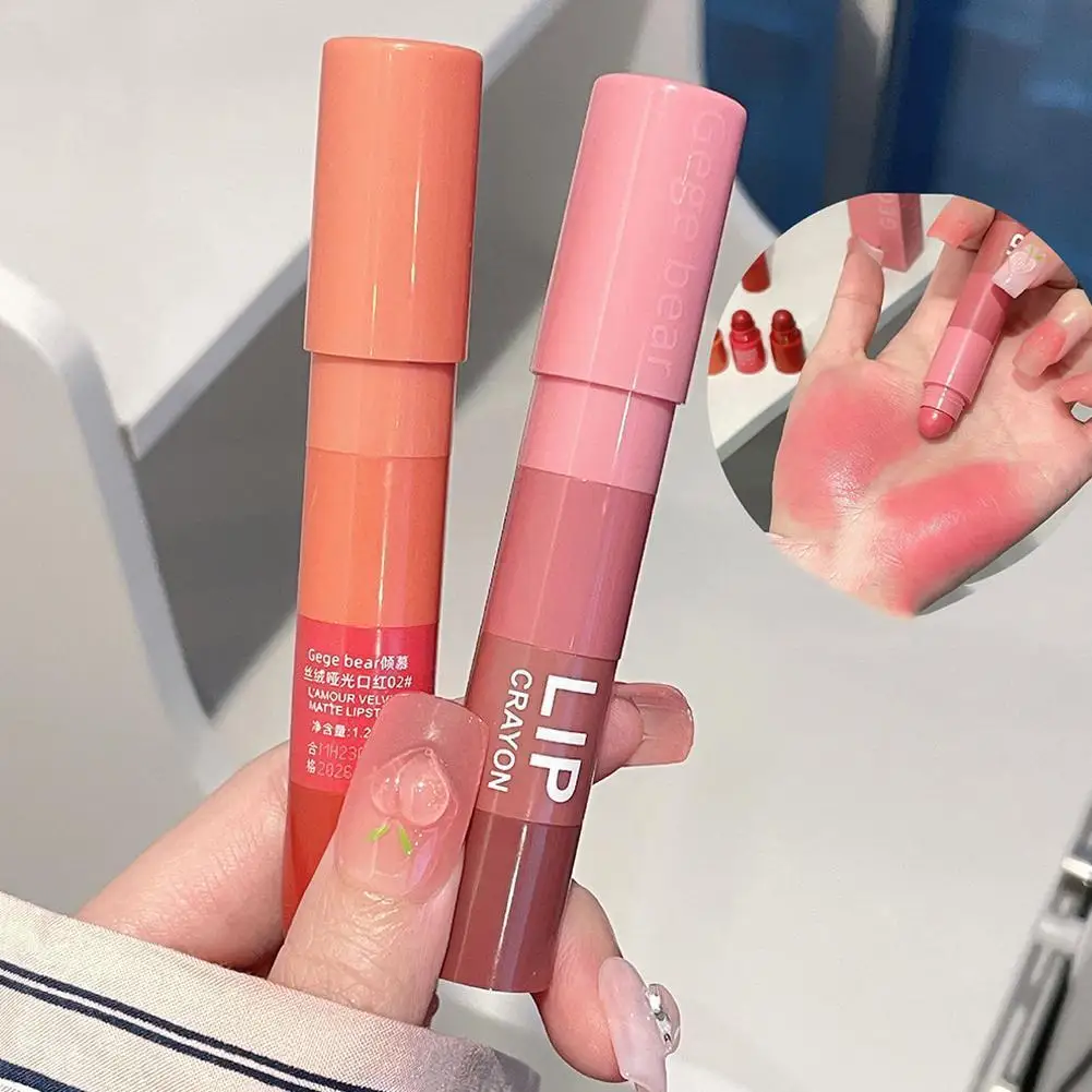 

4 In 1 Velvet Matte Lipstick Affordable Student Lipstick Cosmetic Cup Multicolour Non-stick Lips Pen Lipstick Makeup C8S1