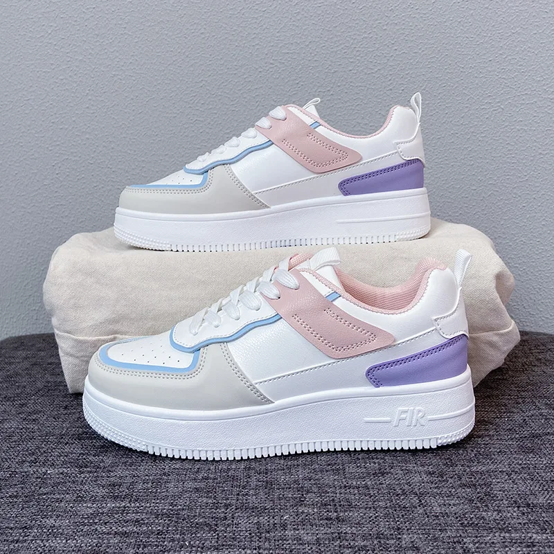 

Женские кроссовки с вулканизированной подошвой, белые удобные дышащие кроссовки на платформе, повседневная спортивная обувь для отдыха, ве...