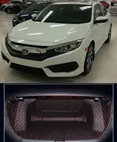 for Leather Car Trunk Mat Cargo Liner for Honda Civic 2016 2017 2018 2019 2020 10th Generation Rug Carpet Accessories