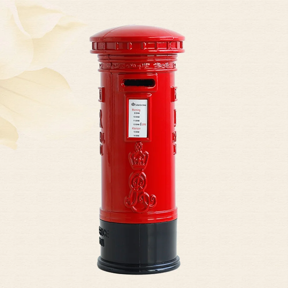 

Bank Box Coin Piggy Money Telephone Metal London Mailbox Vintage Pillar Saving Safe Booth British Pot Banks Retro Postal Jar
