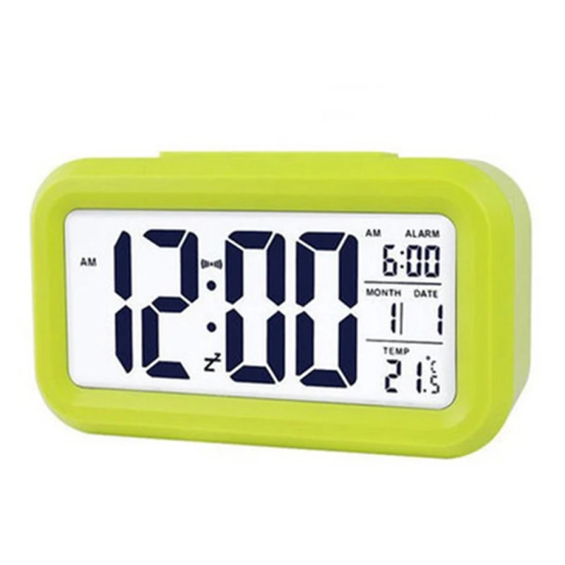 

LED Smart Light Digital Alarm Clocks Desktop Backlight Snooze Mute Calendar Temperature Electronic Table Clocks Desktop Clock