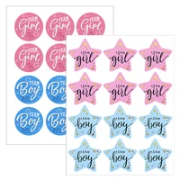 120pcs team boy team girl sticker lable round star shape candy gift box sticekr tag for baby shower gender reveal party supplies