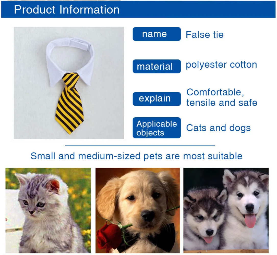 Галстук для собак и кошек в полоску аксессуары груминга маленьких средних