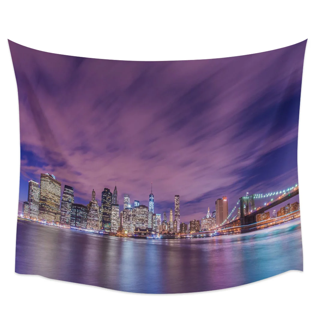 

City Night View Scenery Tapestry Background Wall Covering Home Decoration Blanket Bedroom Wall Hanging Tapestries