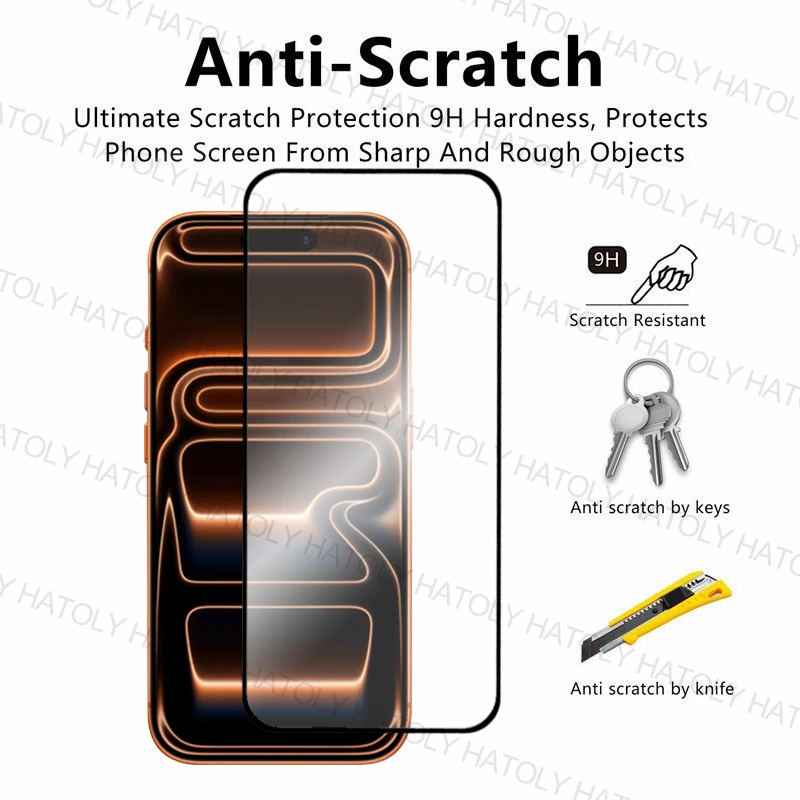 Фото Защитное стекло для iPhone 18 Pro Max, 17, 17e, 18, 18 Pro Max, 3/2/1 шт., с полным клеевым покрытием №3