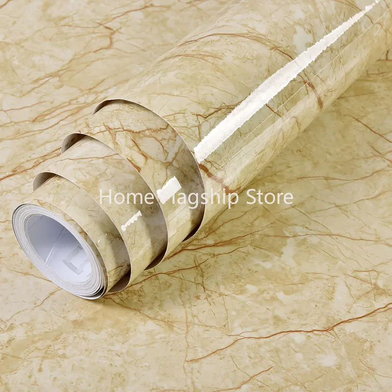 

Waterproof And Oil Marble Vinyl Film Self Adhesive Wallpapers for Bathroom Kitchen Cupboard Countertops Contact Paper Home decor