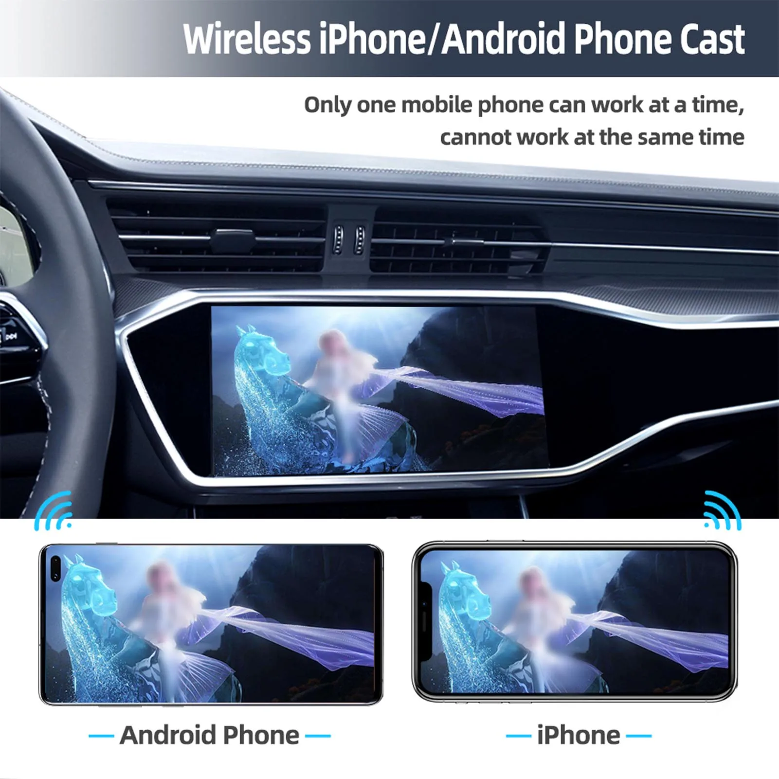Автомобильный мультимедийный проигрыватель Carplay AI Box Android беспроводной