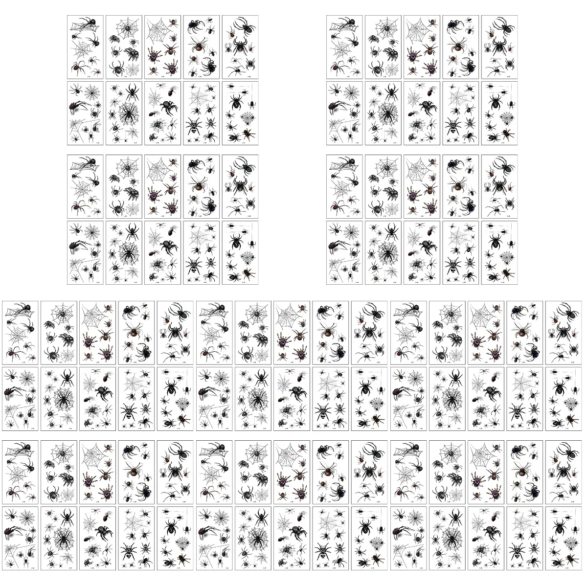 

100 Sheets Cobweb Fake Tattoos Stickers for Face Spider Face Tattoos Temporary Spider Tattoos Sticker