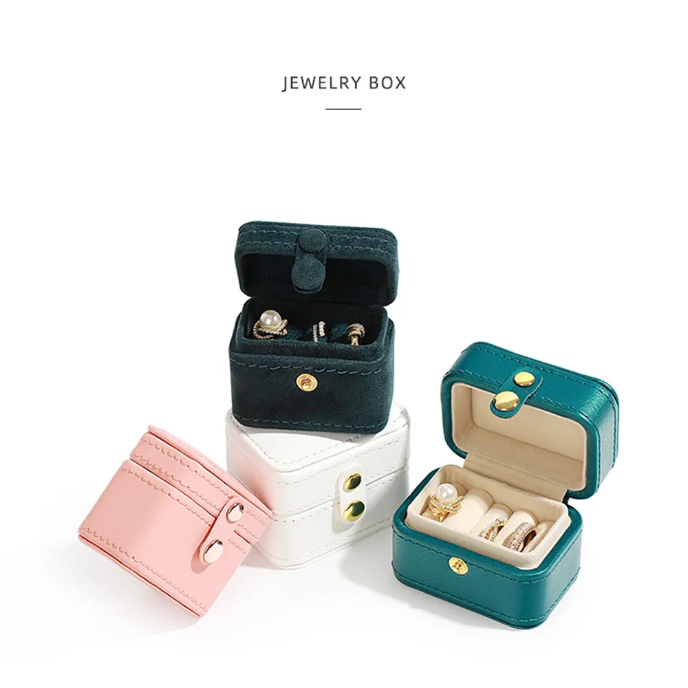 2022 New Jewelry Organizer Boxes Display Travel Luxury Velvet Case Simple Earrings Storage Box Portable Jewelry Ring Holder Gift