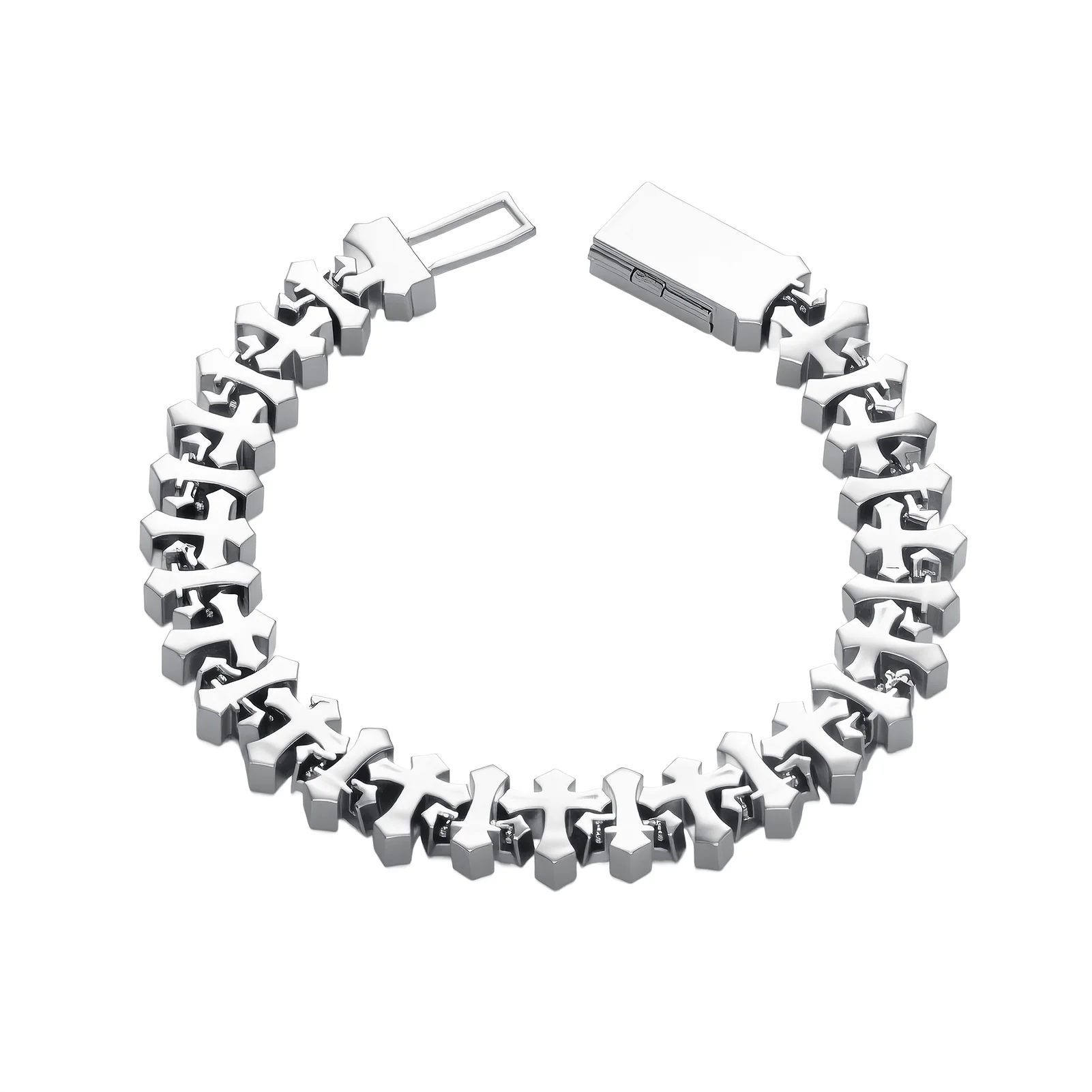 Фото Браслеты-цепочки TOPGRILLZ Iced Out с крестом, полностью инкрустированные кубическим цирконием, с цельным медным основанием, на щиколотку, с застежкой-бокс, модные панк-украшения №5