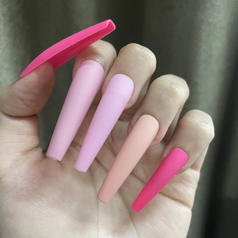 

24Tips/Set Matte XXL Long Ballerina Nails Artificial Salon DIY Press on Nails Fake Manicure Free Shipping