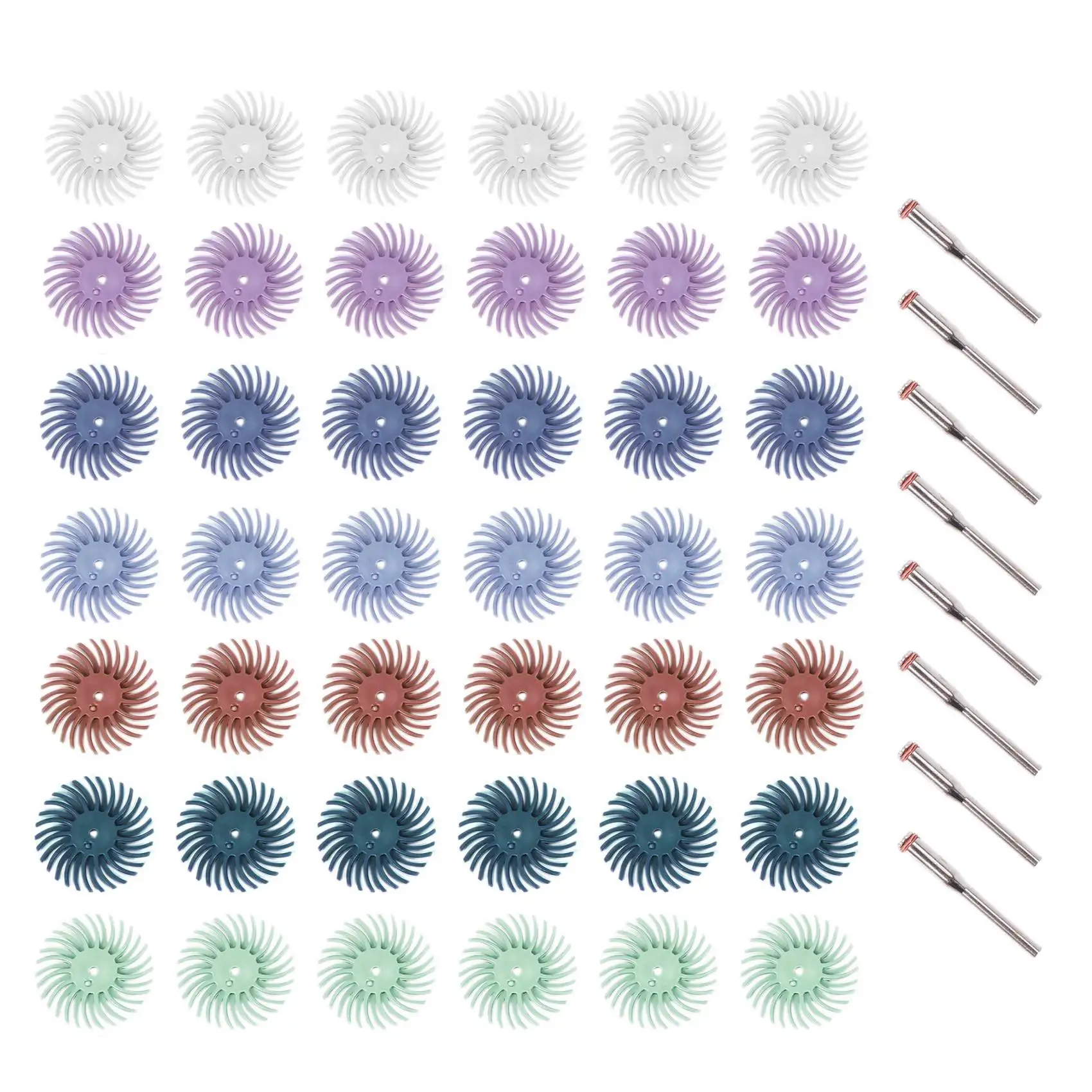 

50Pcs 1 Inch Radial Bristle Disc Kit Abrasive Brush 3mm Shank Detail Polishing Wheel for Rotary Tool Accessories