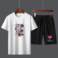 hot now united cotton mens t shirt set boys male casual short sleeve top pants suits streetwear tops tshirts