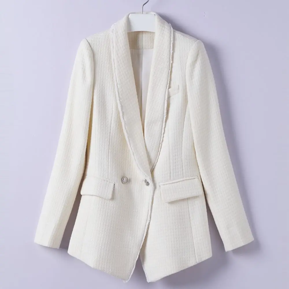 Spot wholesale black hooded suit coat (female) autumn 2022 new small Korean loose casual double breasted suit trendy top