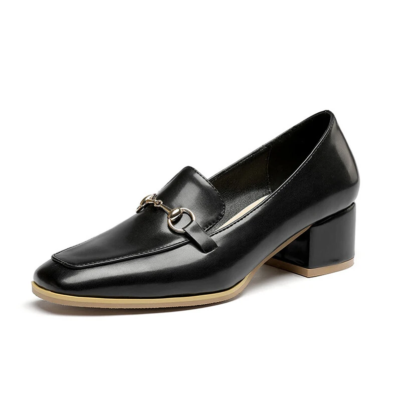 

Big Size Square head single shoes ladies high heels women shoes woman pumps