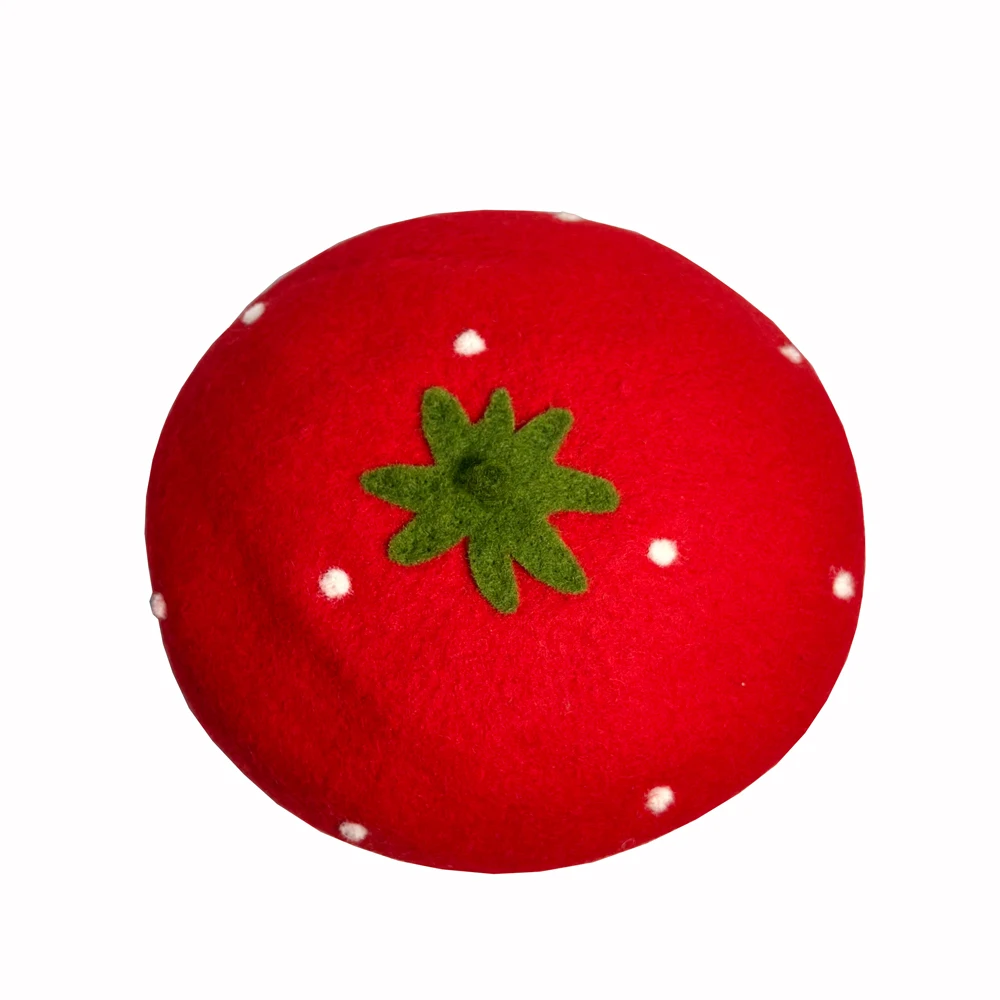 Новинка Дамский симпатичный красный берет RH из шерсти клубничного цвета