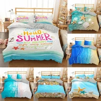 2021 3d beach bedding set ocean starfish duvet cover blue bed set pillowcase comforter bedding sets bed linen quilt cover
