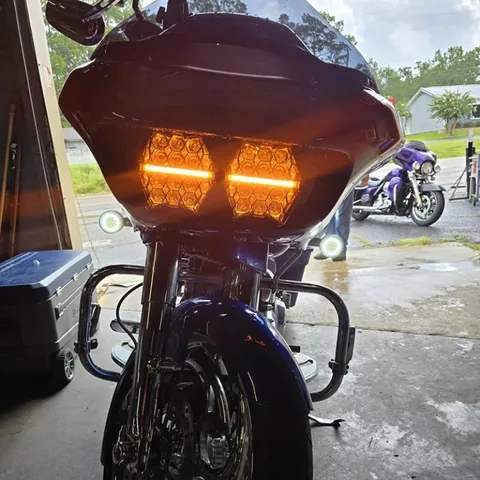 240 Вт для Harley-Davidson Road Glide Светодиодная двойная фара для моделей 2015-2024 гг., с режимами дальнего света, ближнего света и DRL IP67