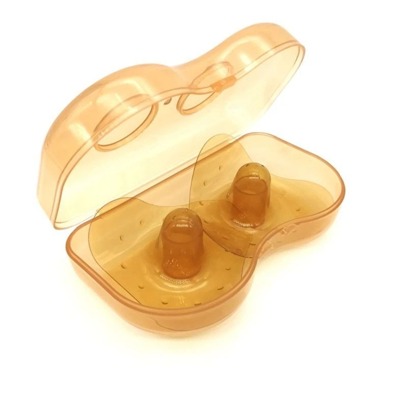 

2 Pcs Nipple Shields Contact Nipple Protectors Breastfeeding Everters with Carrying Case Silicone Nipple Extender