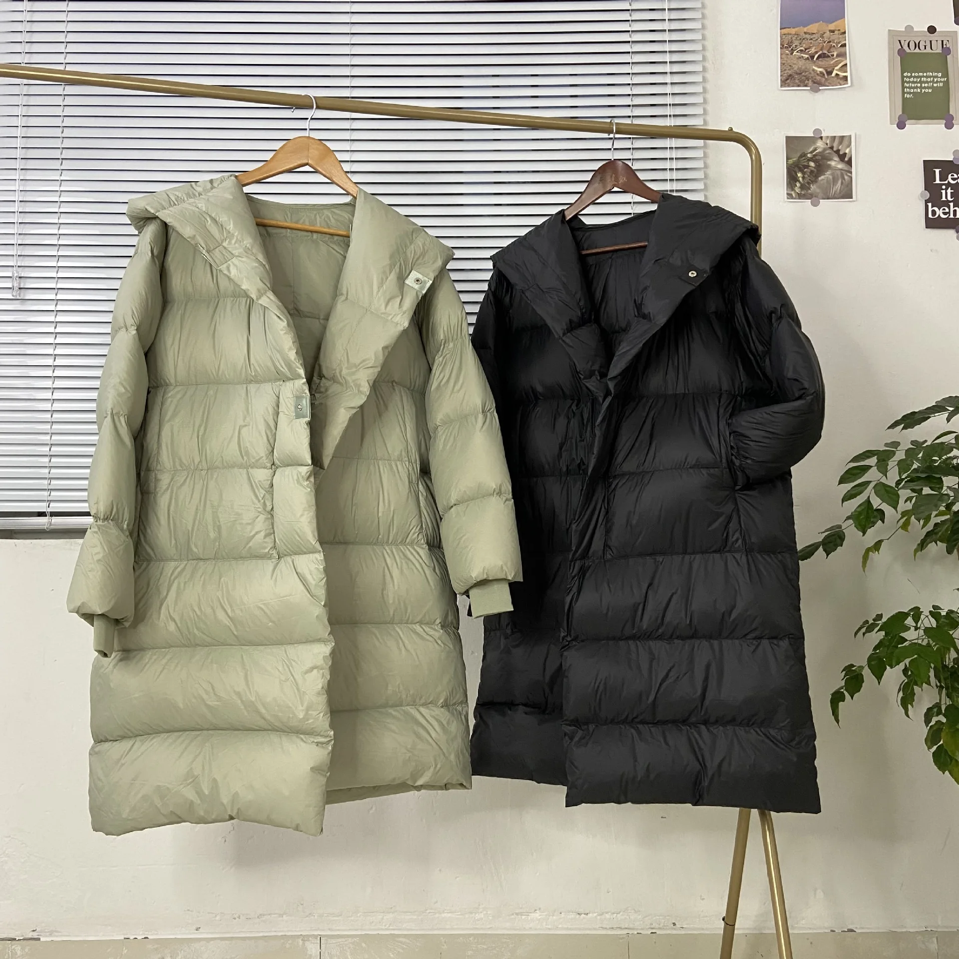 White Duck Down Jacket Women Overcoat Mid-length 90% High Quality Solid Soft Warm Hooded Light Luxury Winter Coat Jackets Coats