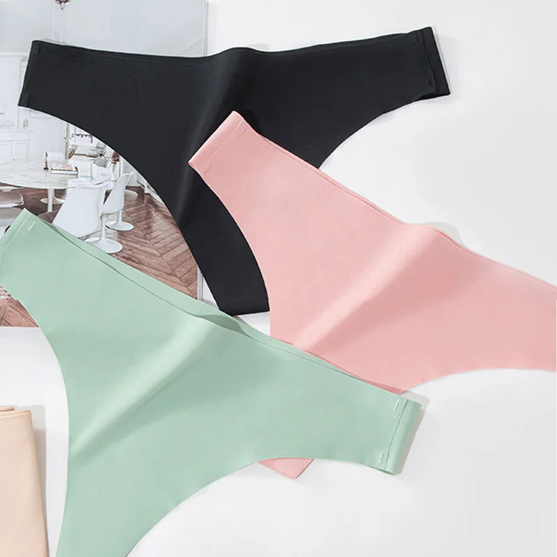 

Women Sports Panties Underwear Seamless Solid Color Thongs Low Waist Comfortable Underpants Female Lingerie Sexy G-string