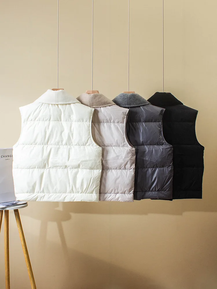 Женский пуховой жилет новинка сезона осень-зима 2024 однобортная Свободная