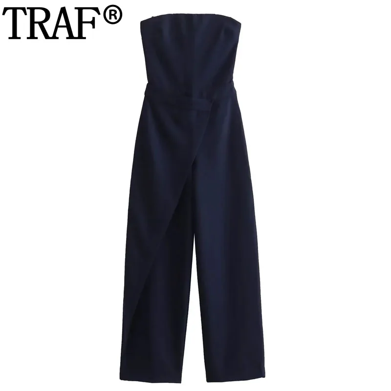 

Женский Длинный комбинезон с открытыми плечами, с открытой спиной и широкими штанинами