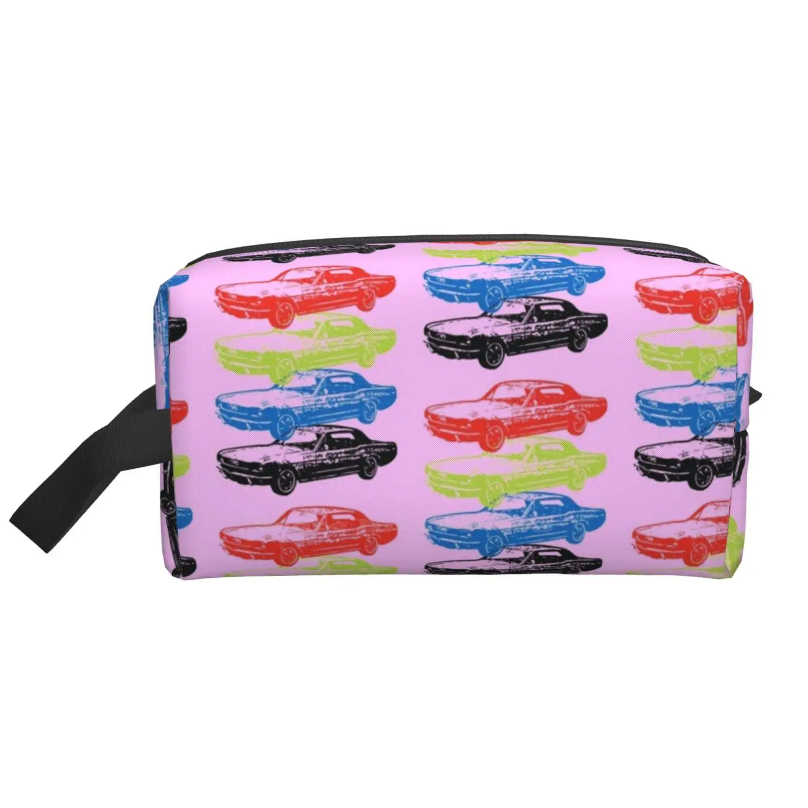 

Косметичка в стиле поп-арт Mustang 66, дорожная Классическая сумка для колес с автоматической коробкой передач большого размера, Классическая, для мышц